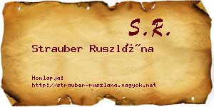 Strauber Ruszlána névjegykártya
